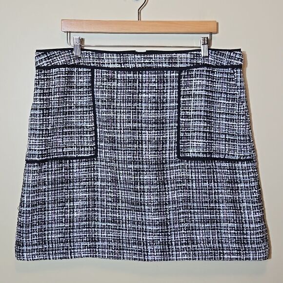Tweed Preppy Skirt Academia Clueless Woven A-line Old Money School Girl Twee - Picture 1 of 13